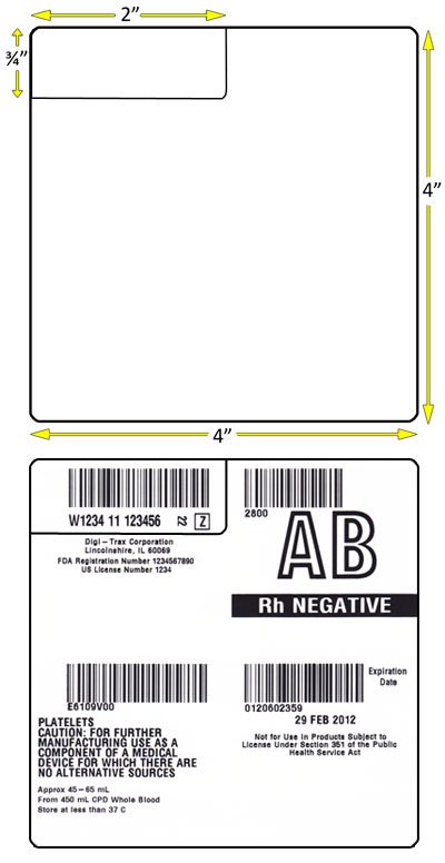 Four Quadrant ISBT 128 Blood Bank Label